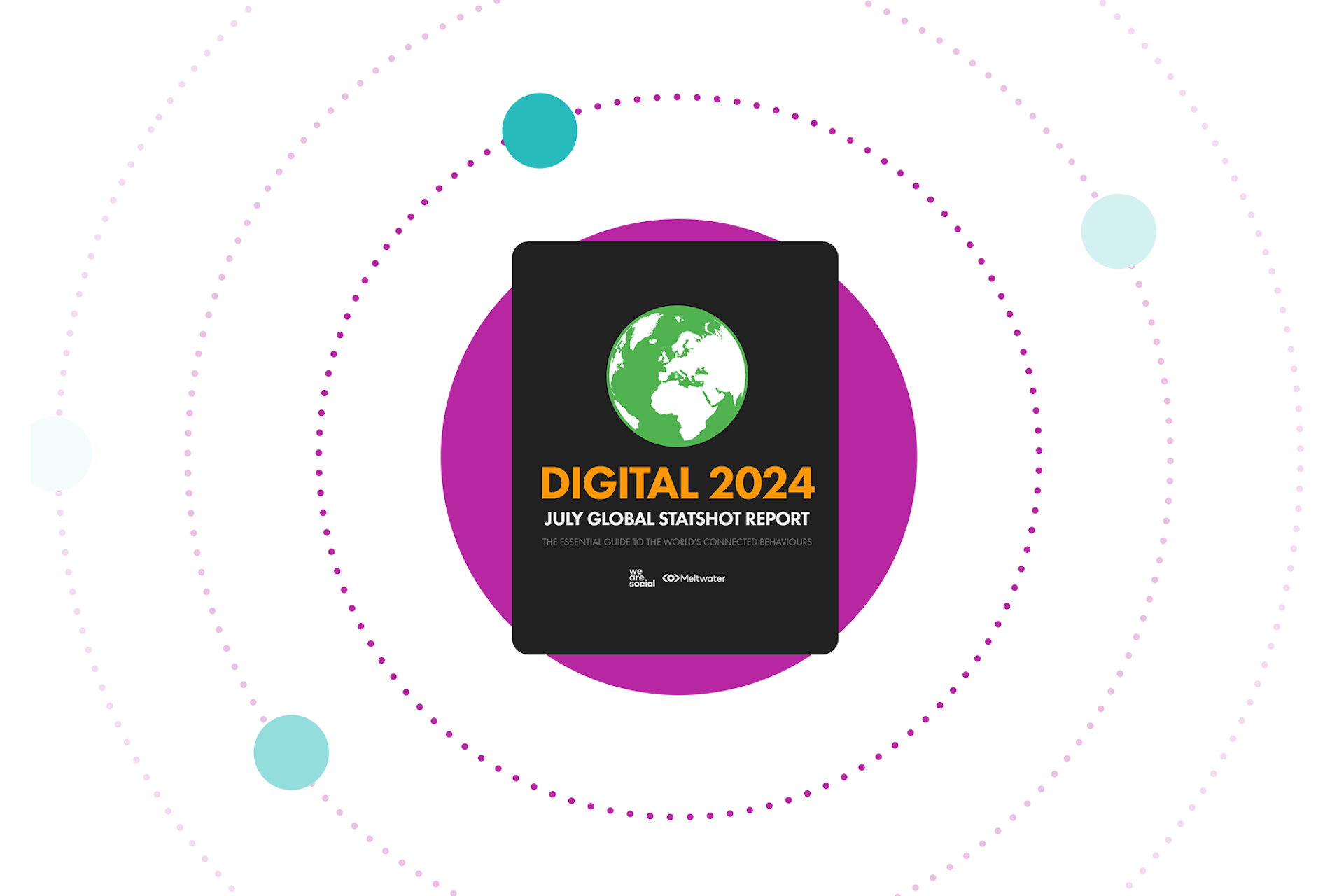 Digital 2024: July Global Statshot Report cover with the logos of Meltwater and We Are Social