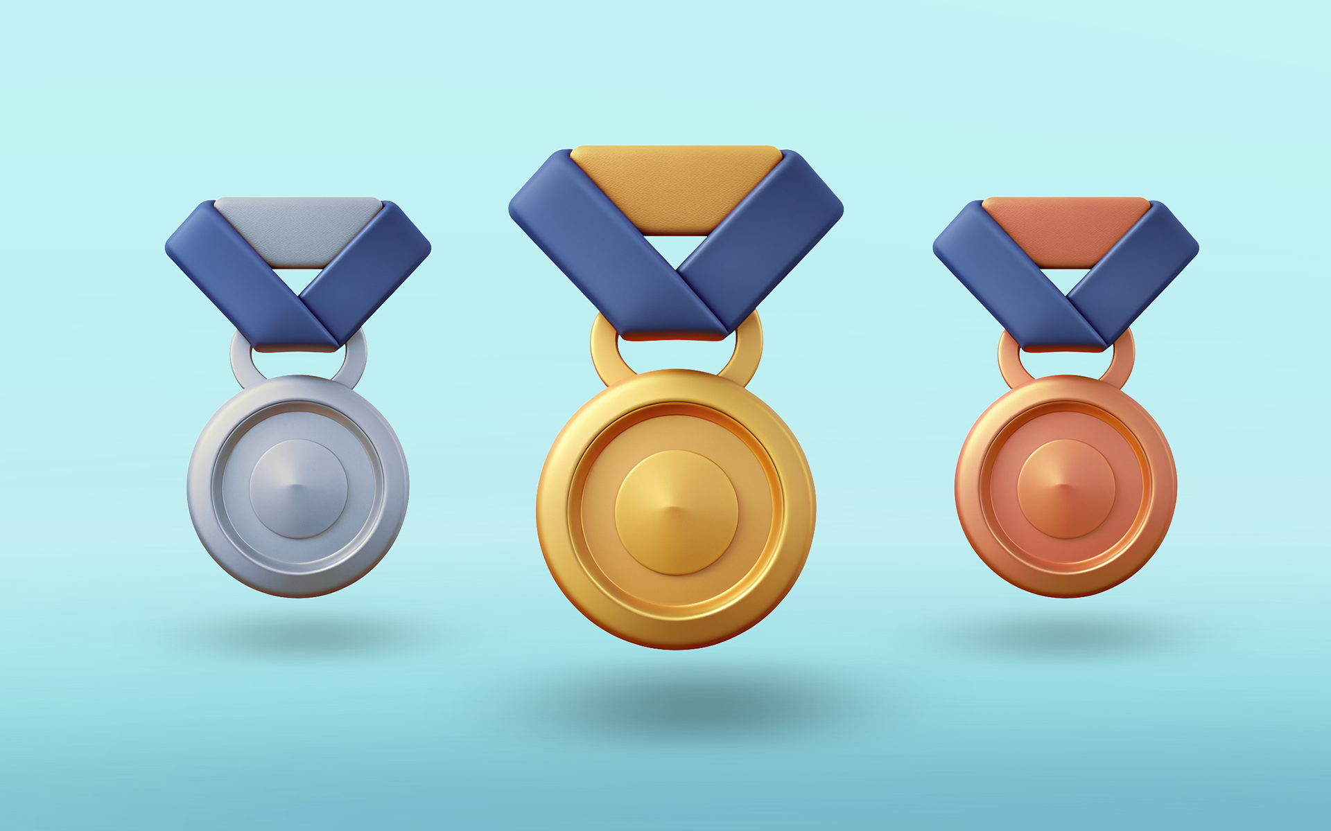 A silver, gold, and bronze medal in this image for a Meltwater blog about the data behind the Paris 2024 Olympics.