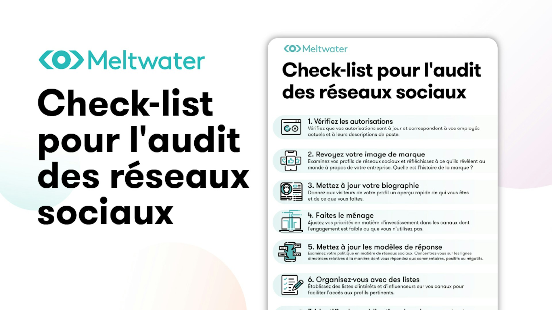 Check-list pour l'audit des réseaux sociaux