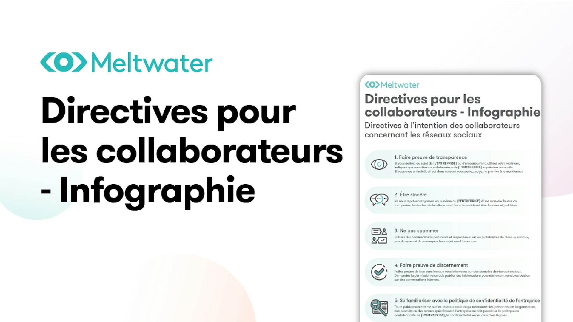 Directives pour les collaborateurs - Infographie