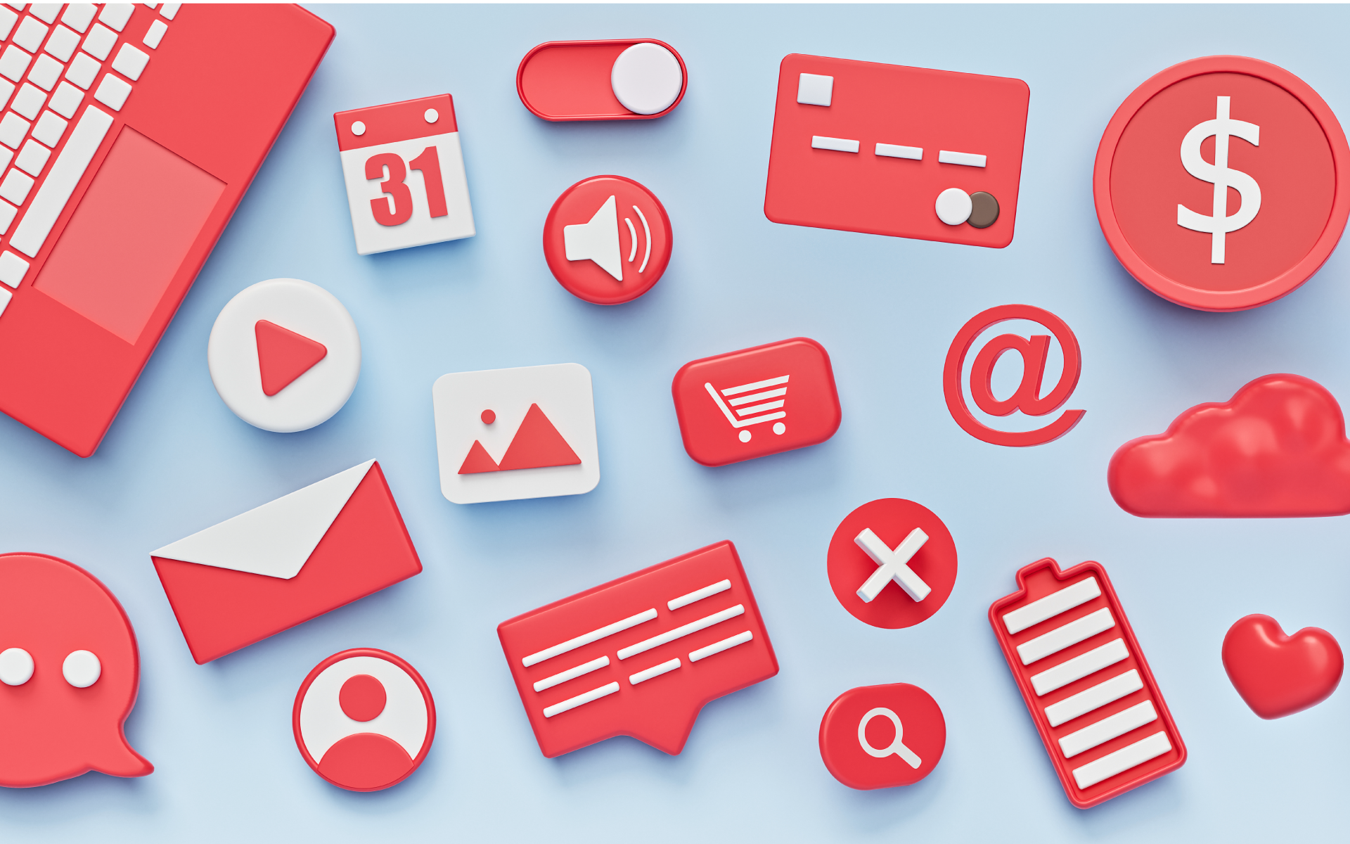 Illustration of a variety of icons representing Brand Metrics