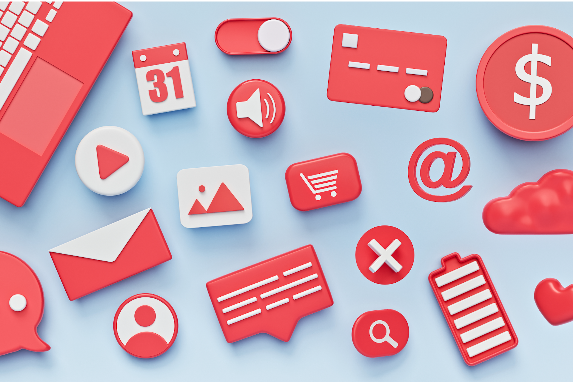 Illustration of a variety of icons representing Brand Metrics