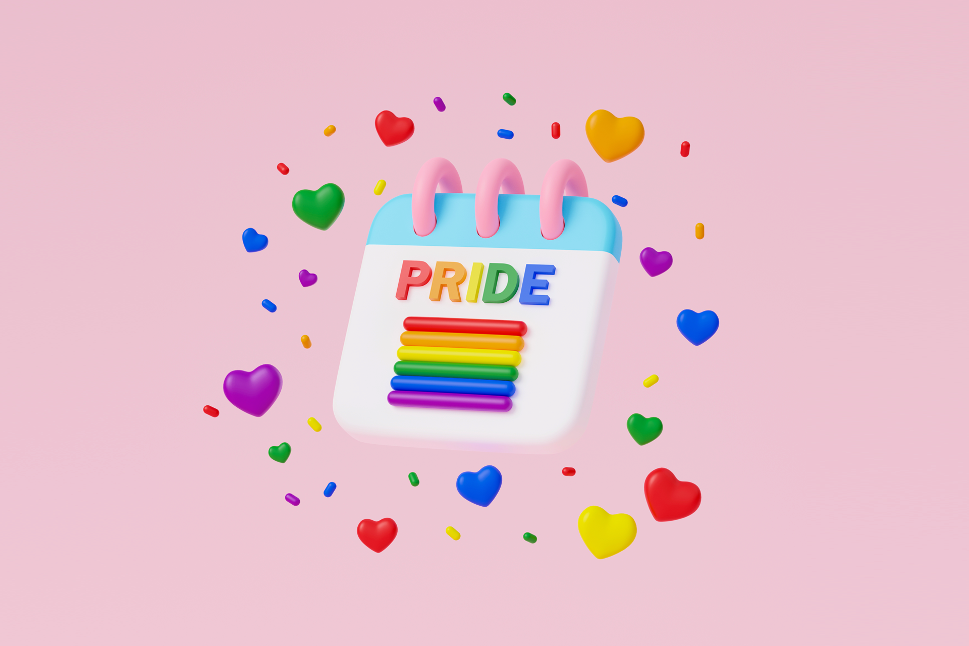 A pride flag on a calendar. 