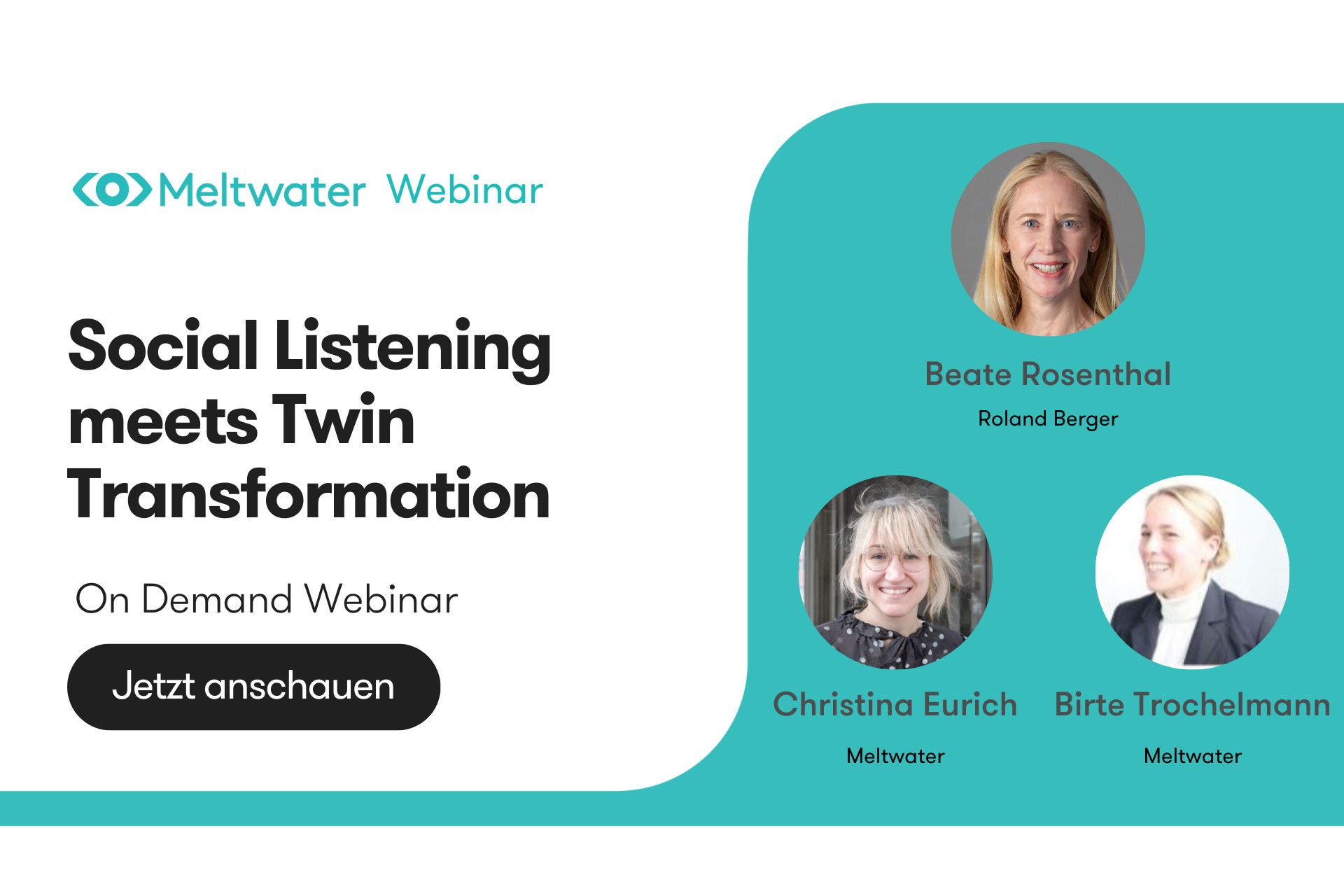 On Demand Webinar "Social Listening meets Twin Transformation" mit den Webinar-Speakerinnen Beate Rosenthal, Birte Trochelmann und Christina Eurich
