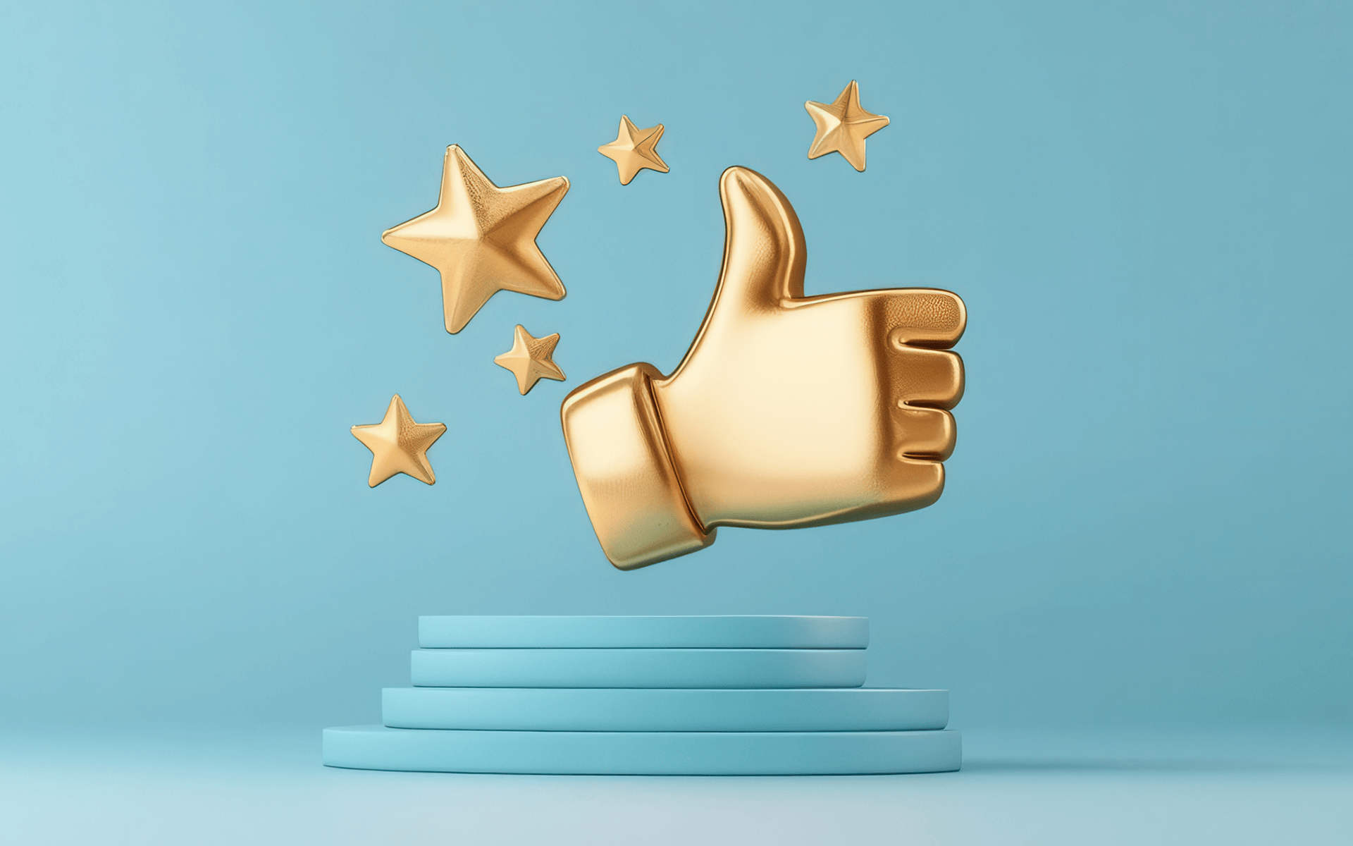 illustration of a golden thumbs up emoji representing brand loyalty