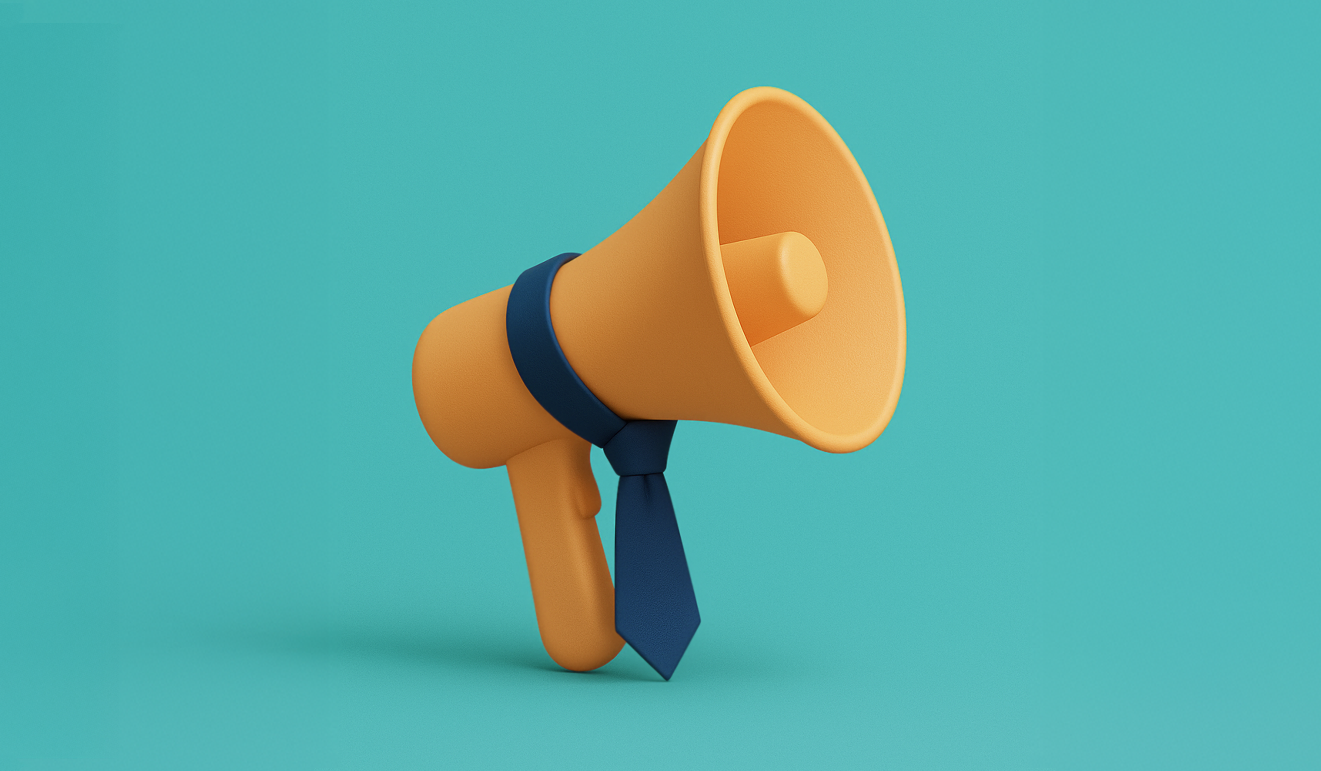 illustration of a megaphone wearing a necktie answering the question what is corporate PR
