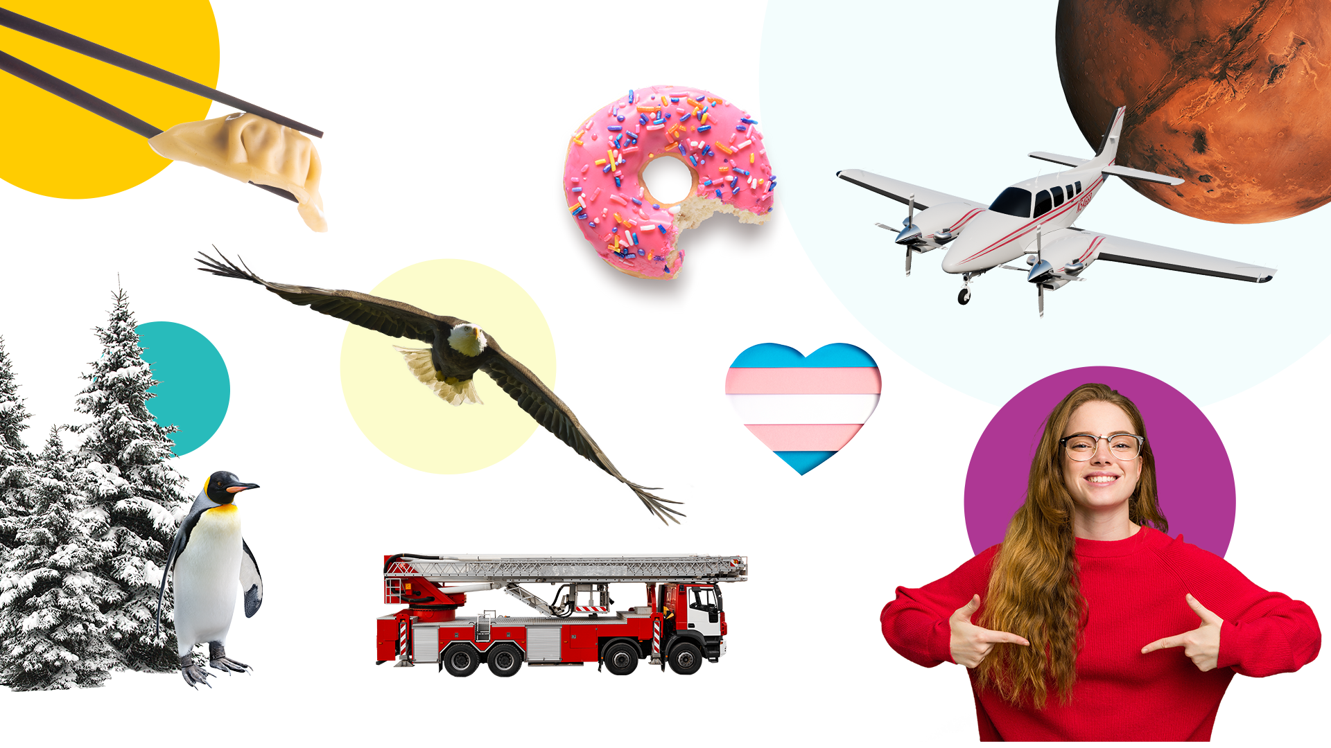 An image showing brightly colored pop photography illustrating various holidays and social media celebrations throughout the year. Social media holidays interactive calendar and PDF for 2026