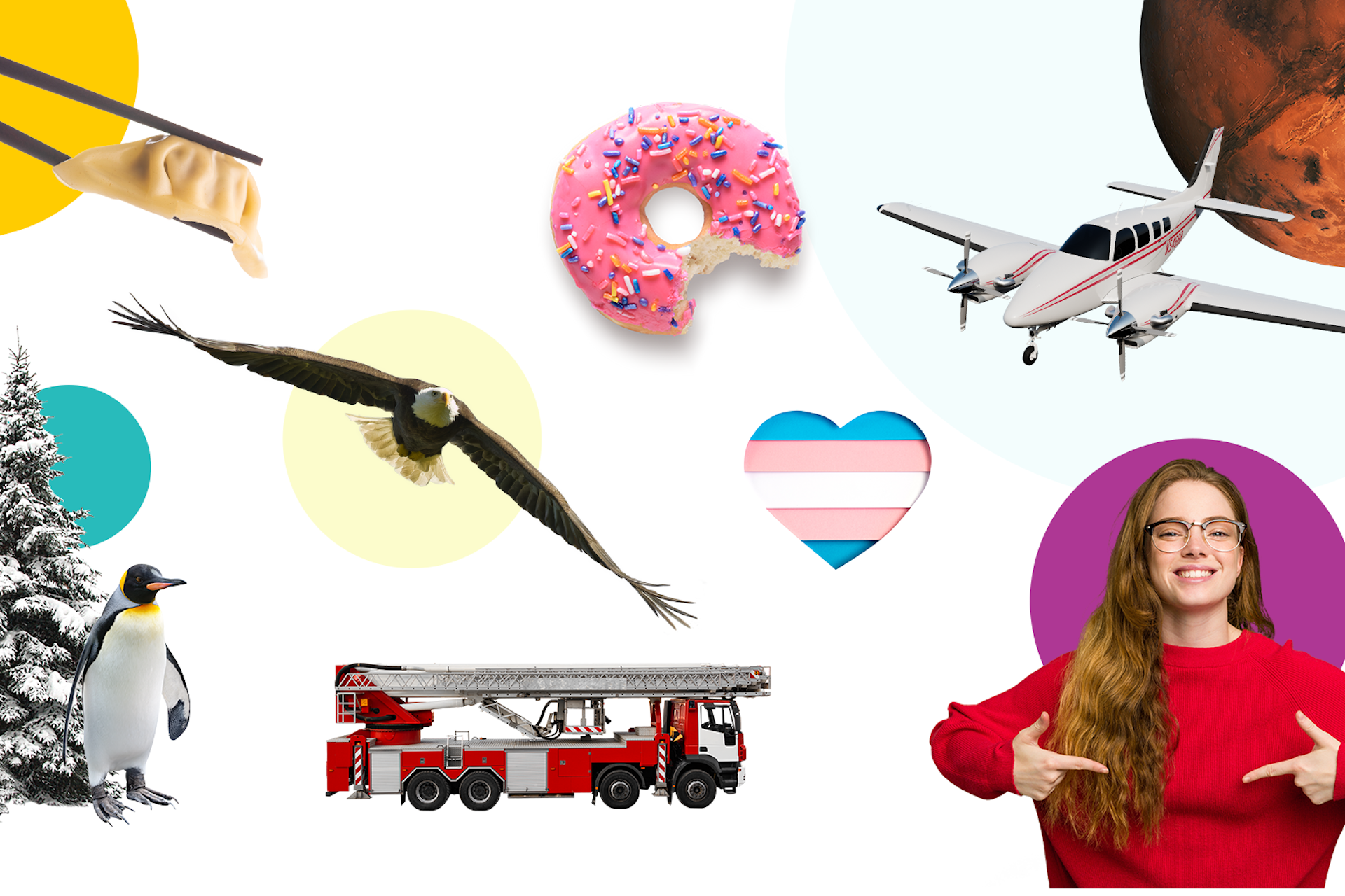 An image showing brightly colored pop photography illustrating various holidays and social media celebrations throughout the year. Social media holidays interactive calendar and PDF for 2026