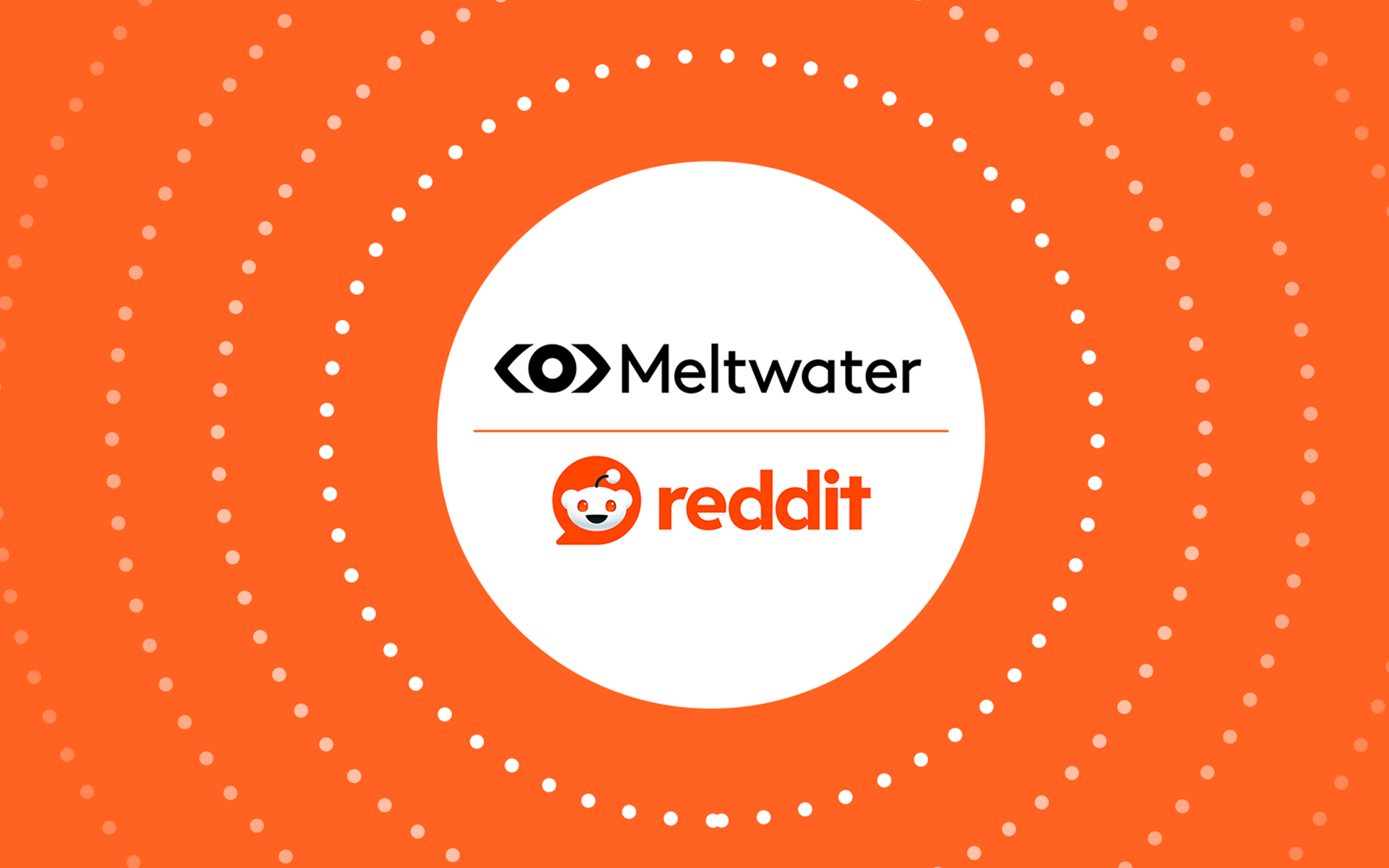 The Meltwater and Reddit logos against an orange background. 