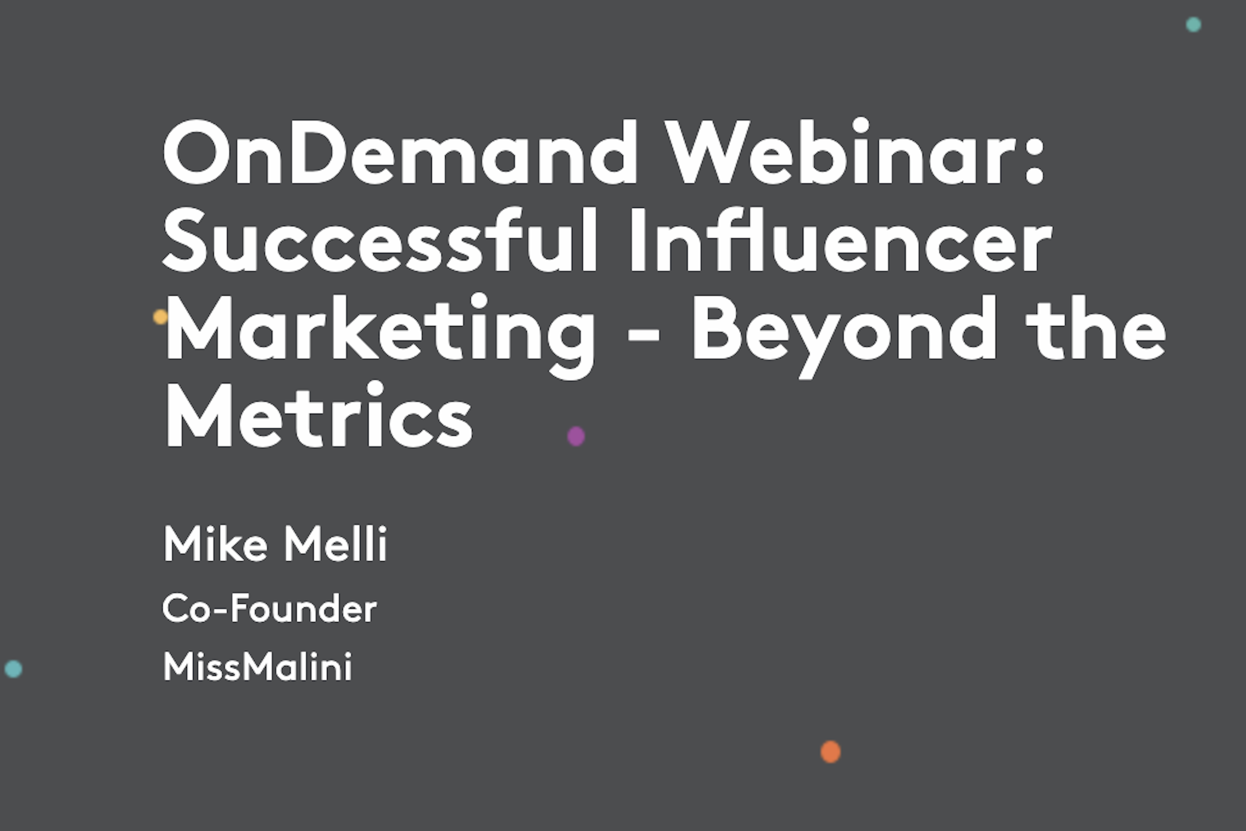 Banner OnDemand Webinar: Successful Influencer Marketing - Beyond the Metrics