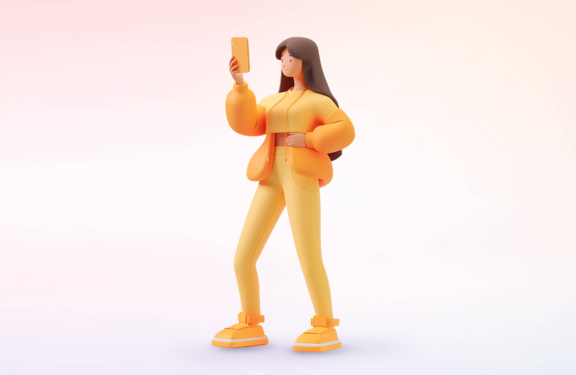 An image showing a person holding a phone taking a selfie. Illustrating a type of Instagram Influencer.