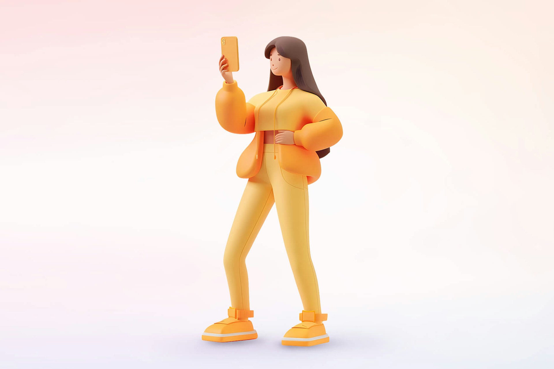 An image showing a person holding a phone taking a selfie. Illustrating a type of Instagram Influencer.