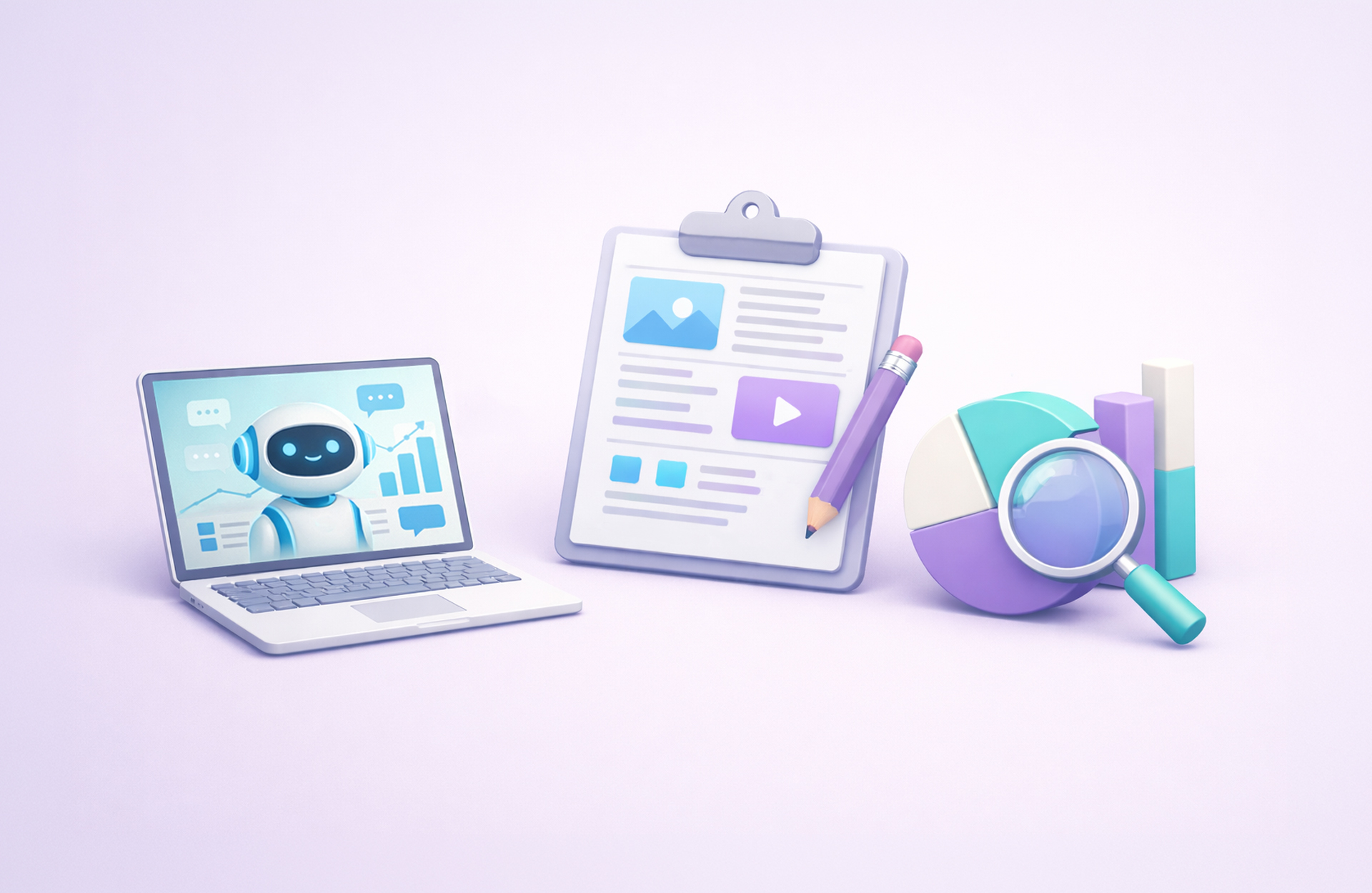 An AI bot on a laptop screen, representing Meltwater Mira