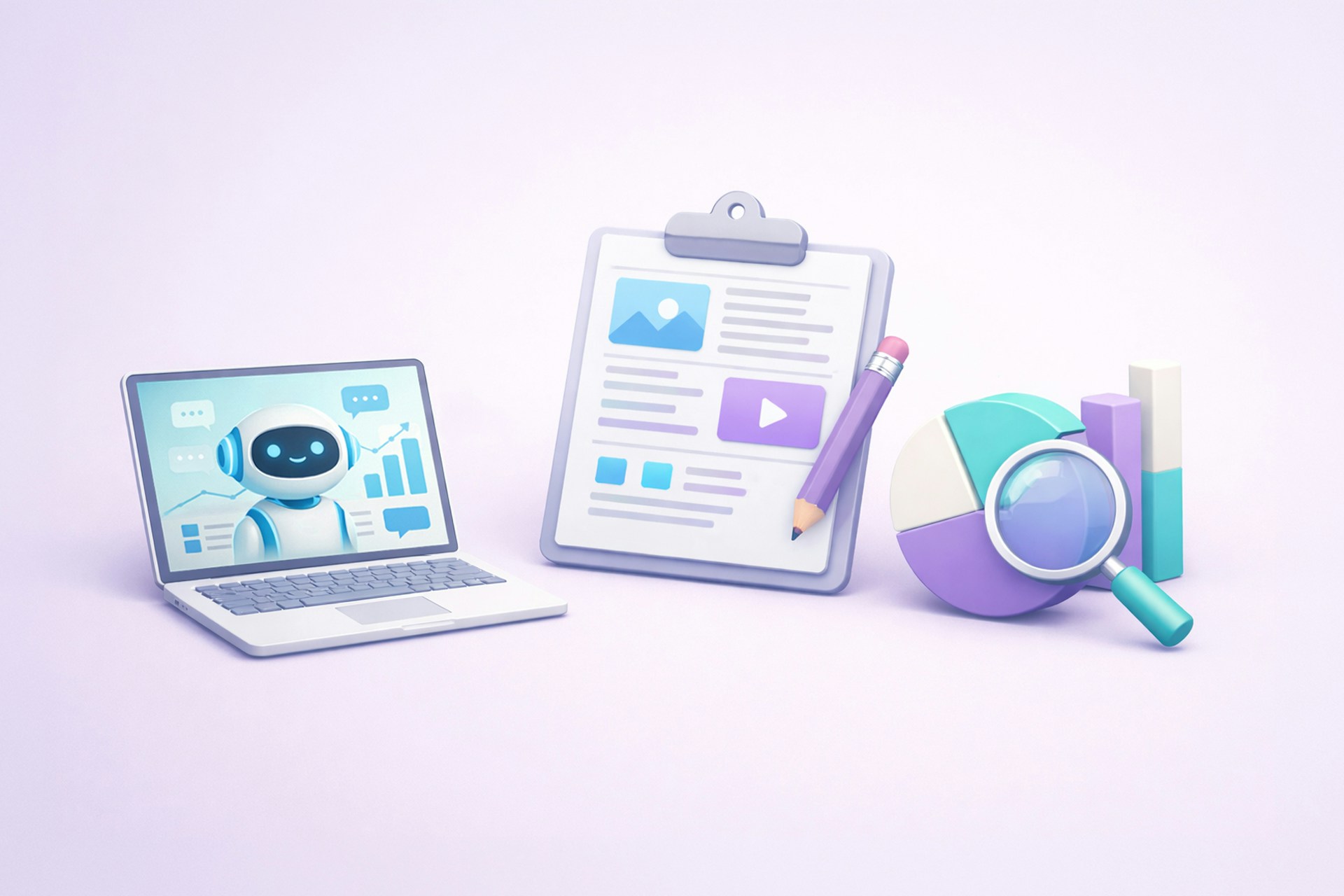 An AI bot on a laptop screen, representing Meltwater Mira