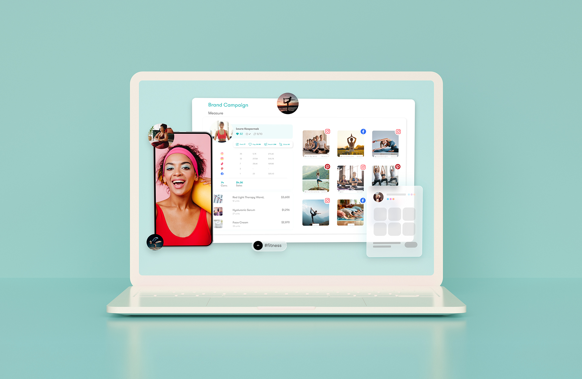 Meltwater Influencer Marketing screenshot displayed on a laptop. 