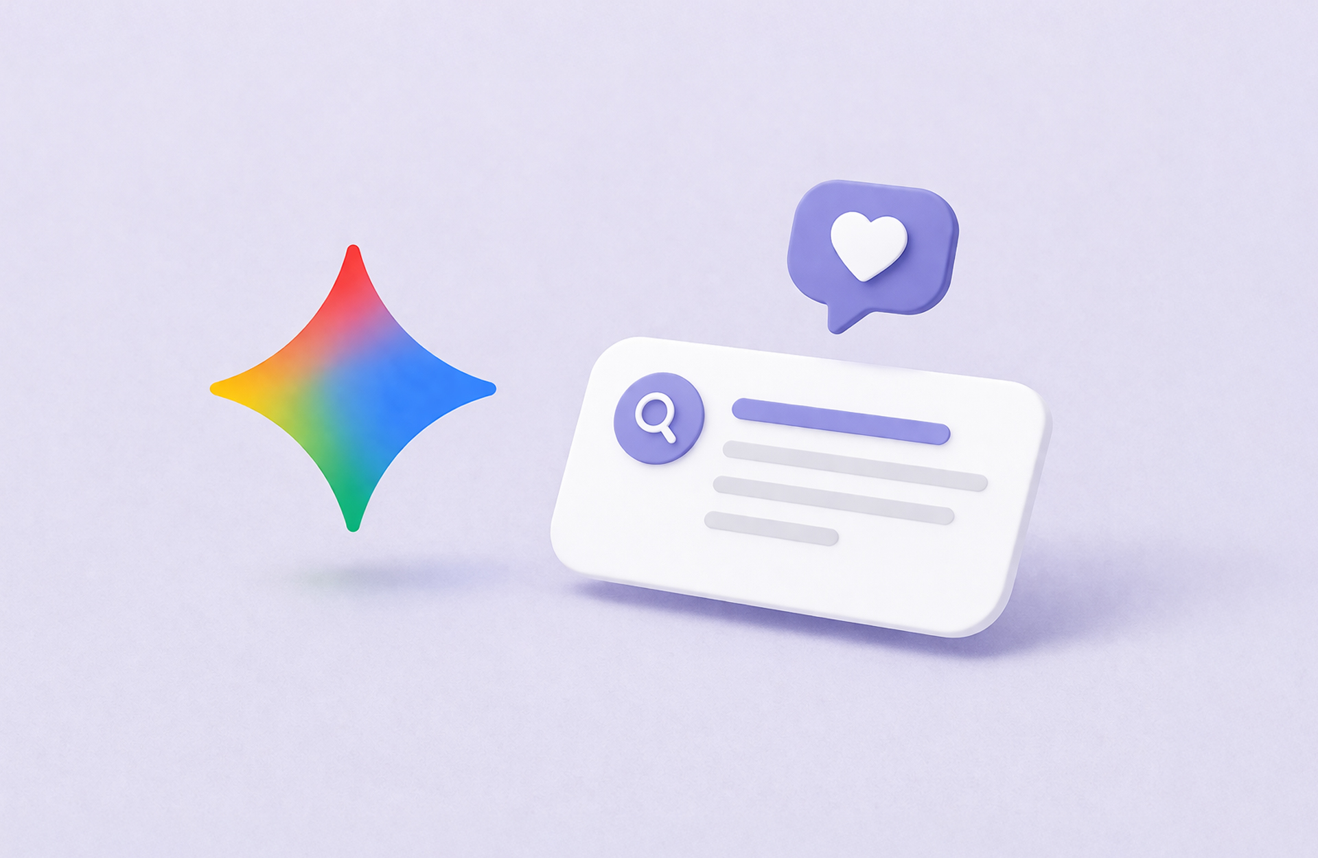 The Gemini logo alongside an abstract social media post