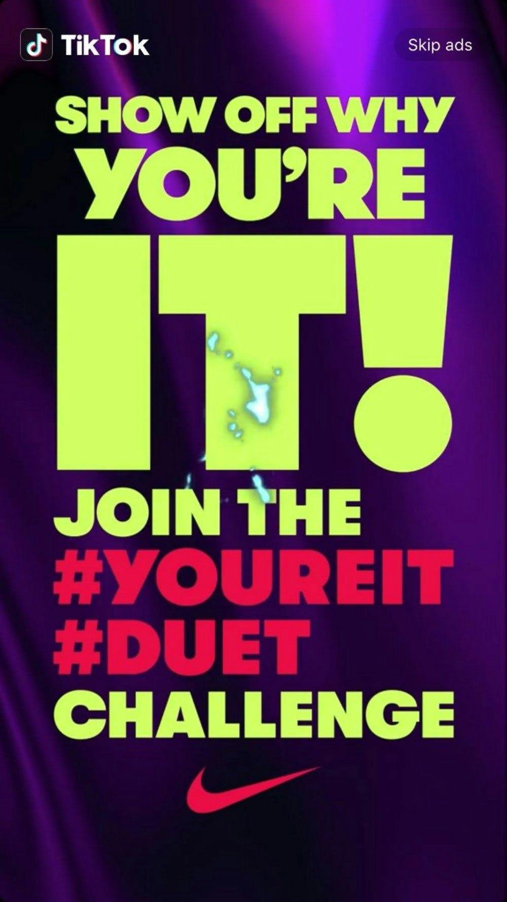TikTok Nike Werbung #youreit