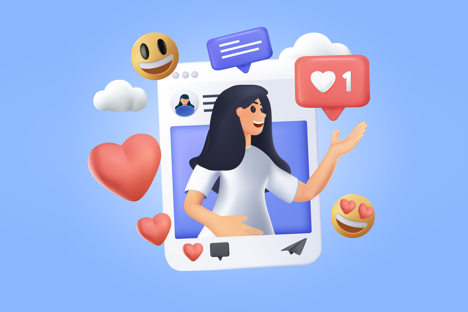 An illustration of a social media post