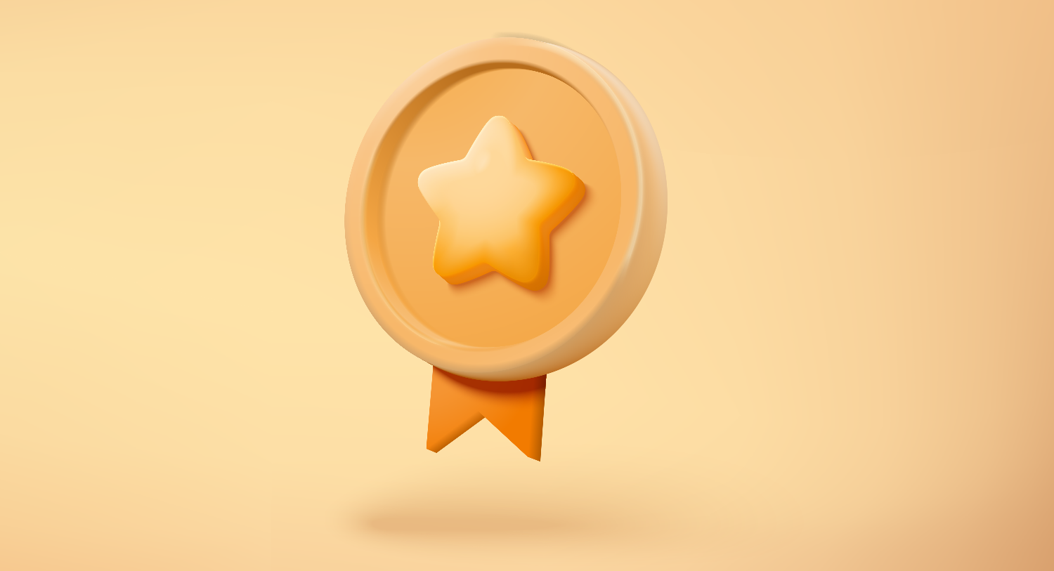 Image showing a large yellow star in the middle of a gold medal, on a light gold background. Blog post for the best 13 influencer marketing platforms.