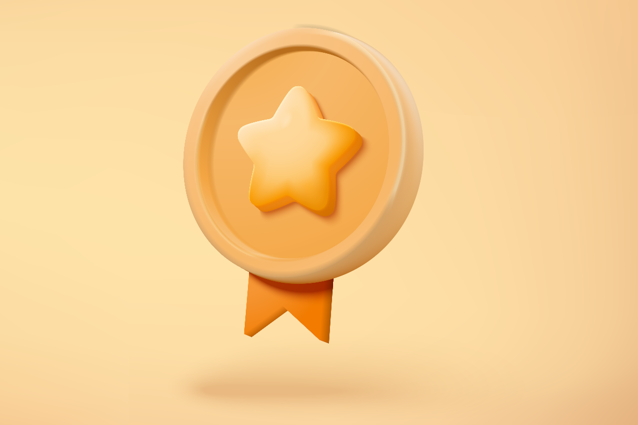 Bild, das einen großen gelben Stern in der Mitte einer Goldmedaille auf hellgoldenem Hintergrund zeigt. Blogbeitrag zu den 13 besten Influencer-Marketing-Tools.