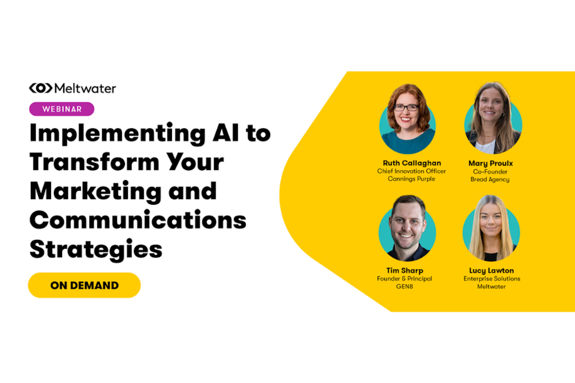 This is a promotional graphic for the AI webinar, with all of the speakers included.