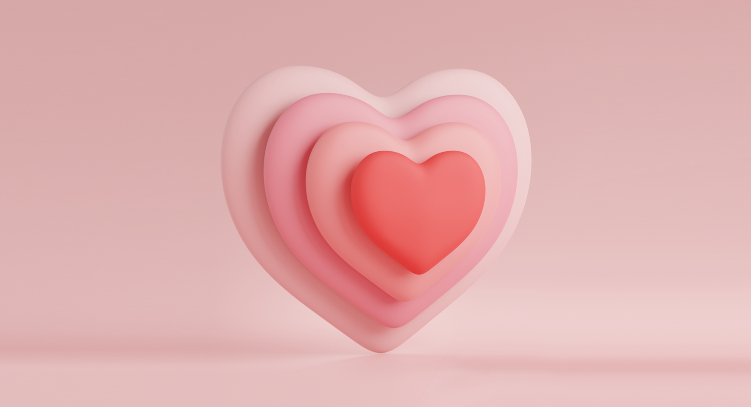 A small red heart in the center of the image with several larger hearts behind it, like ripples in the water. This image is being used for a blog on The 8 Best Online Reputation Management Companies 2024