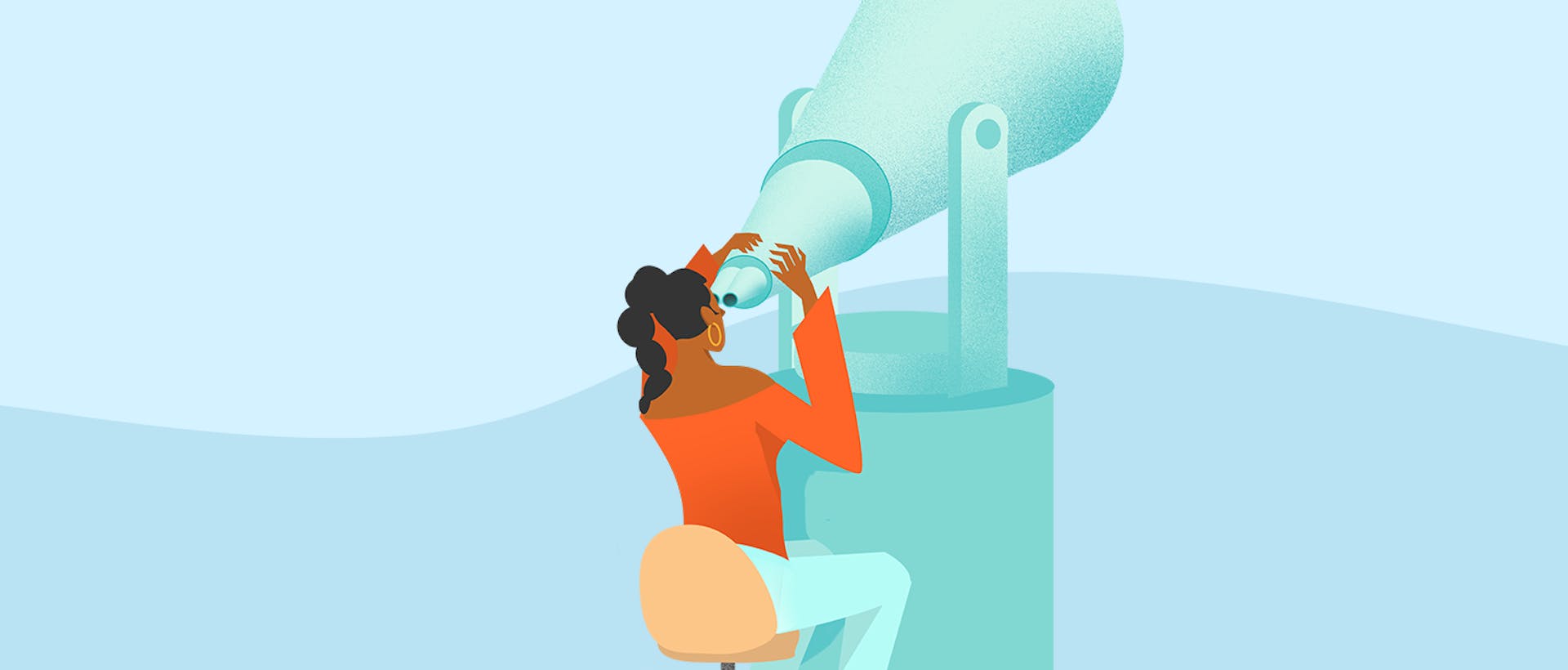 Looking for an alternative social media management solution? This image of a woman staring into a giant telescope represents how monumental that search can feel. In this blog, we explore alternative social media solutions to Hootsuite.