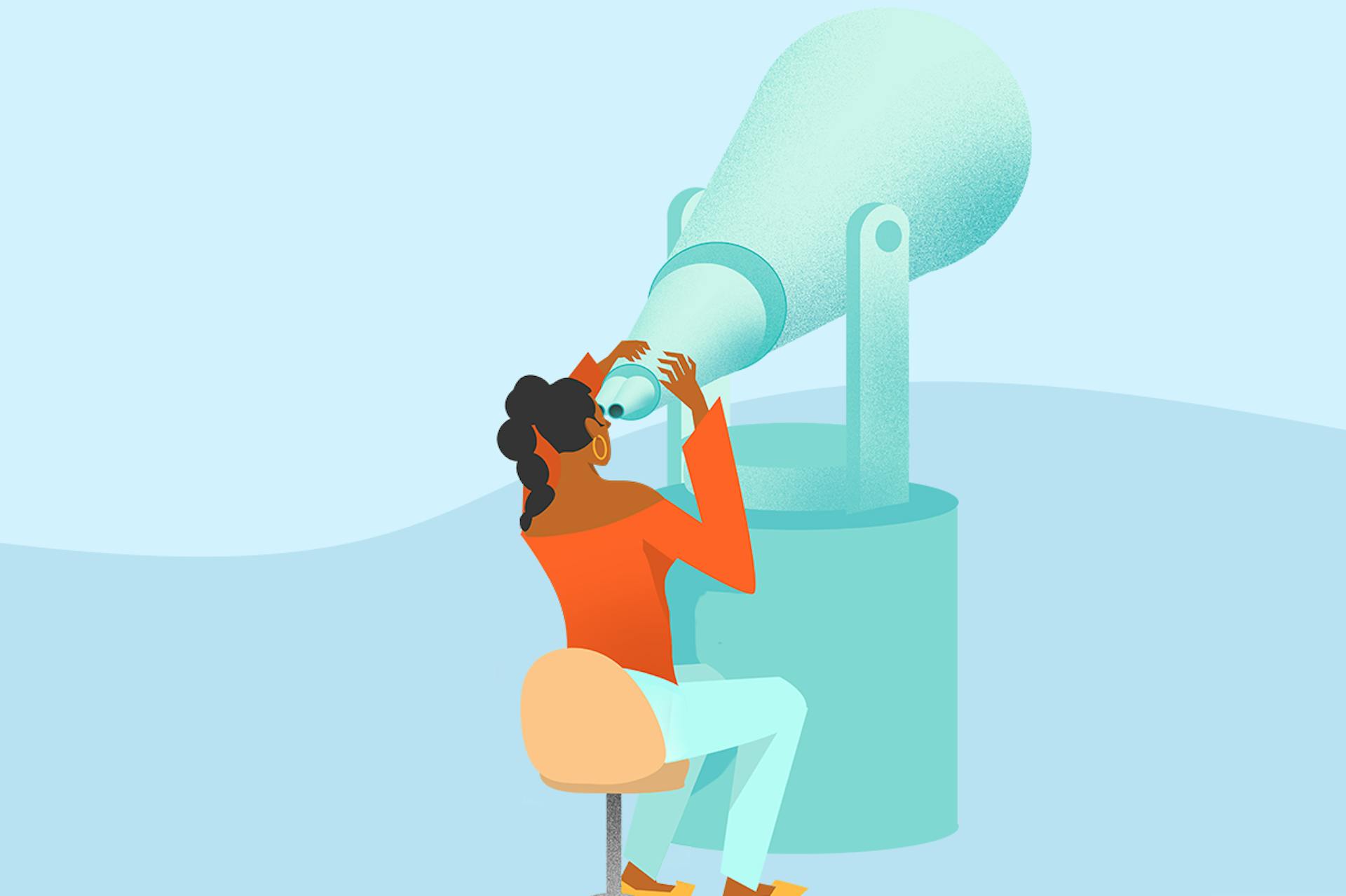Looking for an alternative social media management solution? This image of a woman staring into a giant telescope represents how monumental that search can feel. In this blog, we explore alternative social media solutions to Hootsuite.