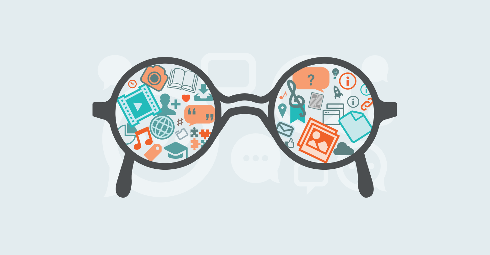 Sunglasses with various graphics in the lenses.