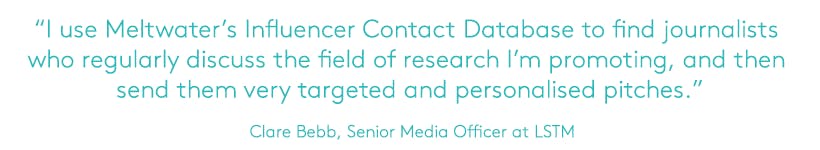 Meltwater Influencer Contact Database Zitat
