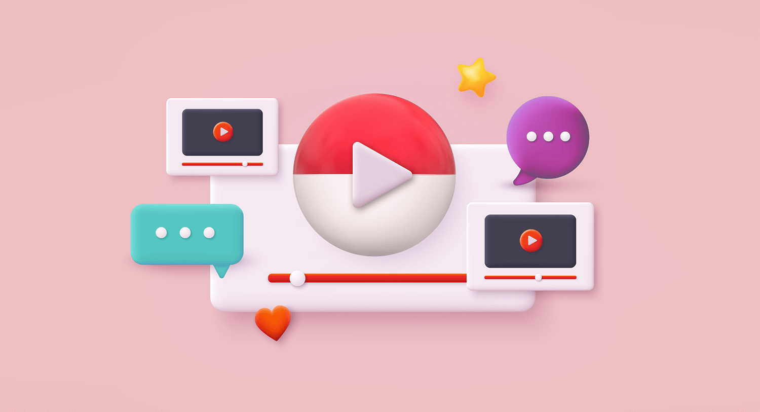 3D illustration of icons showcasing top Indonesian Youtubers in our list of the best Youtube influencers in Indonesia