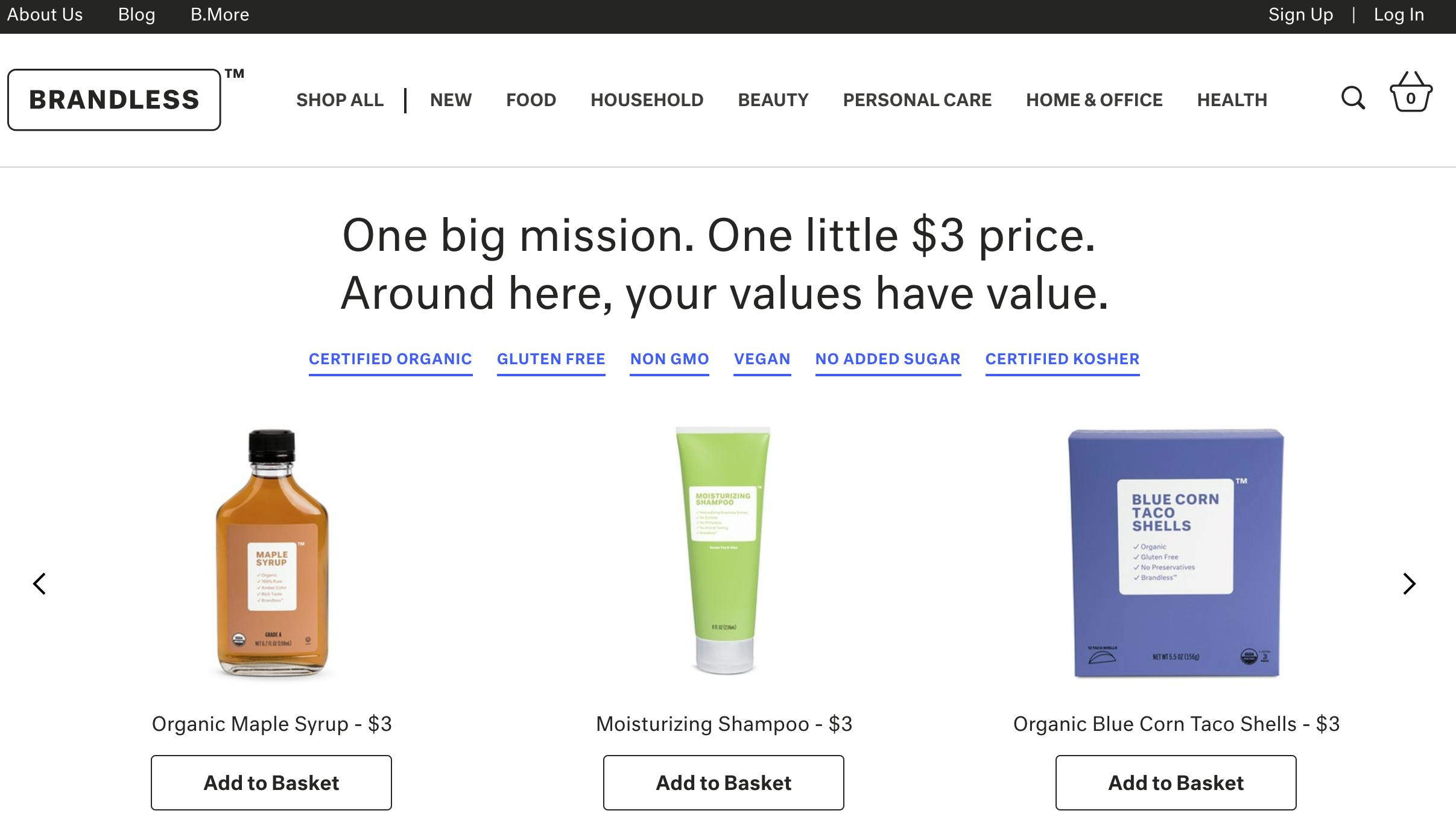 Brandless website products