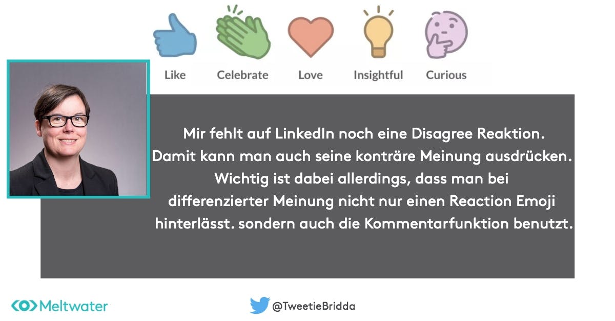 Britta Behrens Zitat LinkedIn Reactions Disagree Reaktion