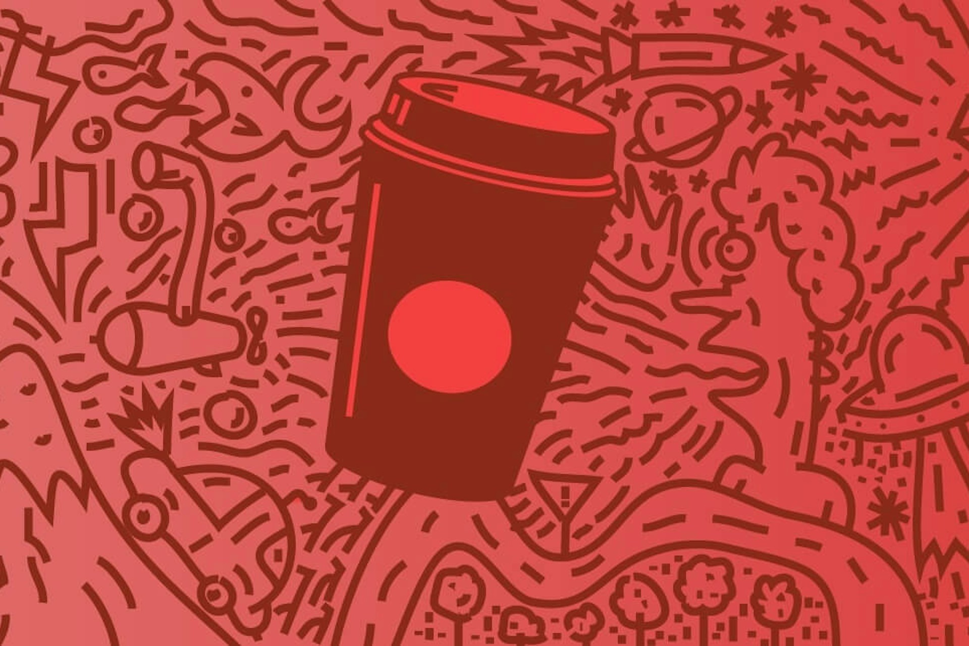 Starbucks Red Cups influencer marketing campaign illustration