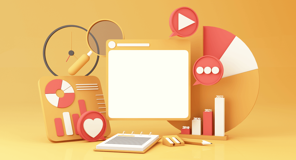 3D Illustration of marketing items