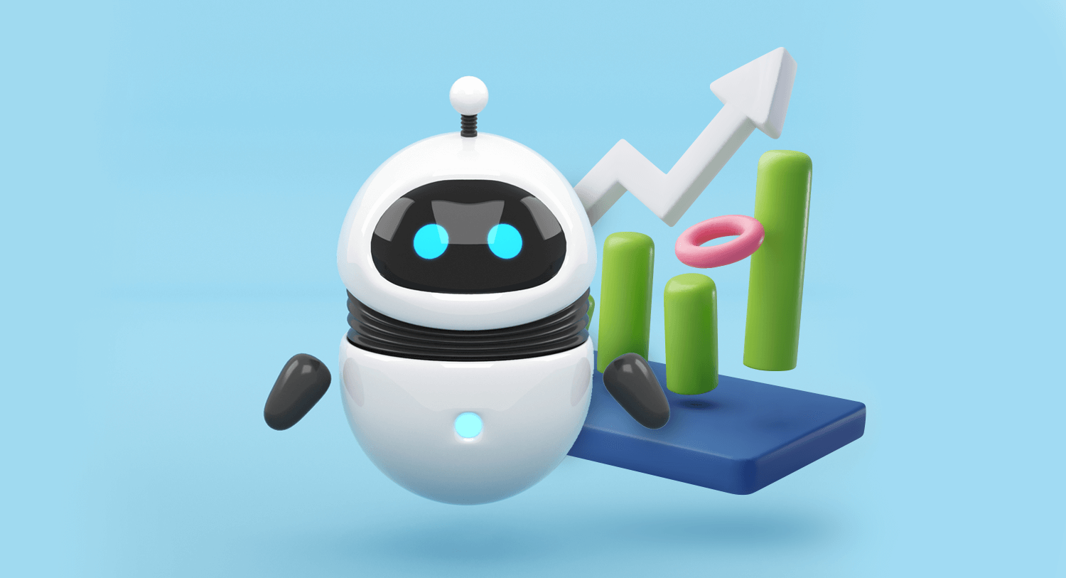 Illustration eines Bots für unseren Blog über ChatGPT Marketing-Prompts