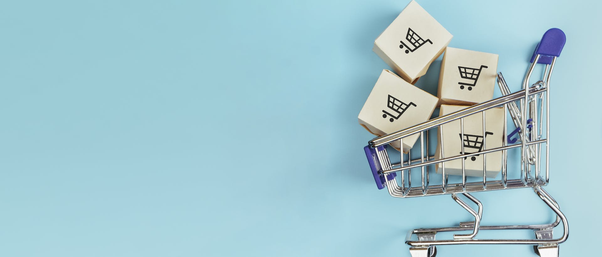 Image of a shopping cart to represent online shopping