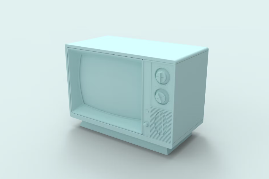 une télévision sur fond vert 