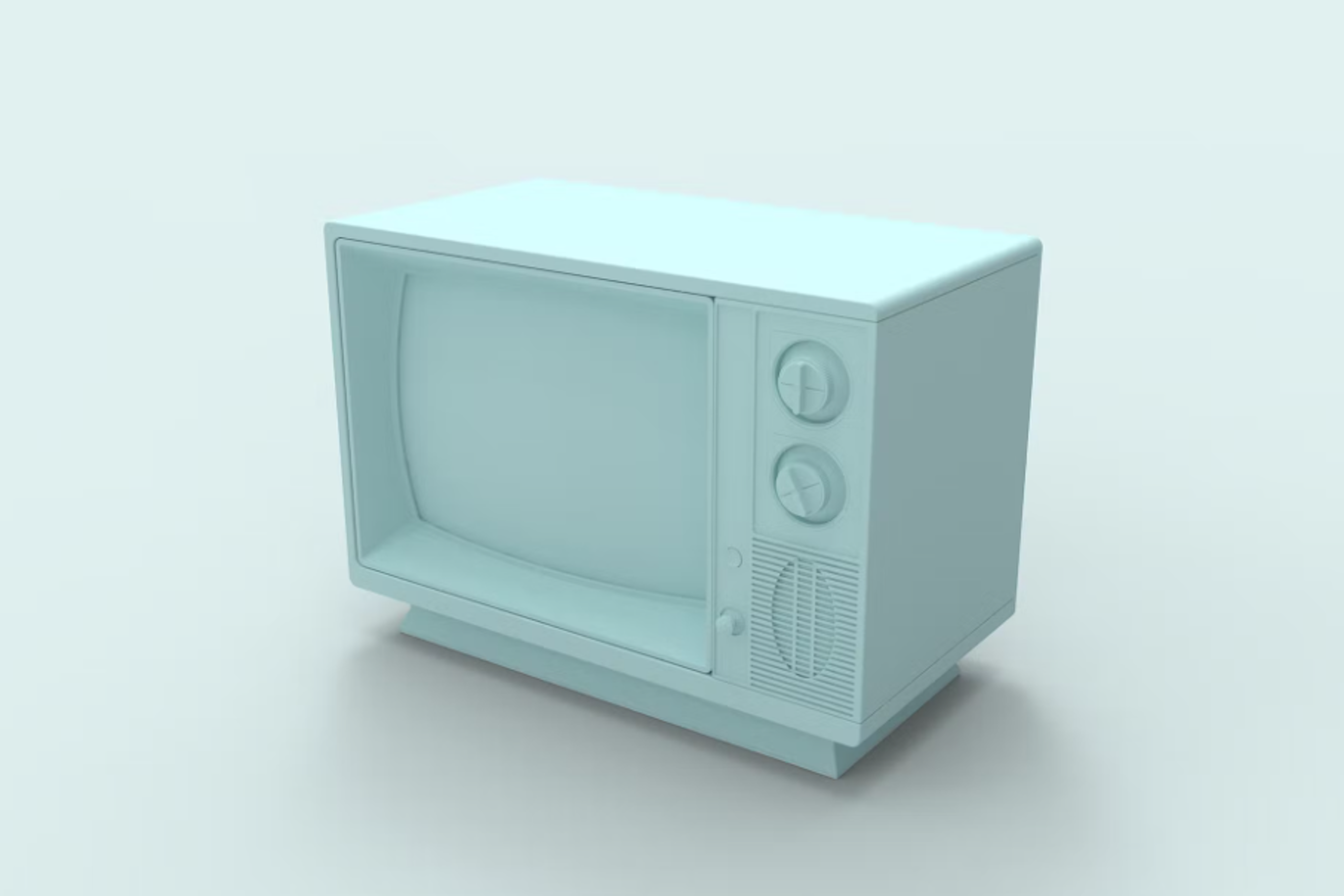 une télévision sur fond vert