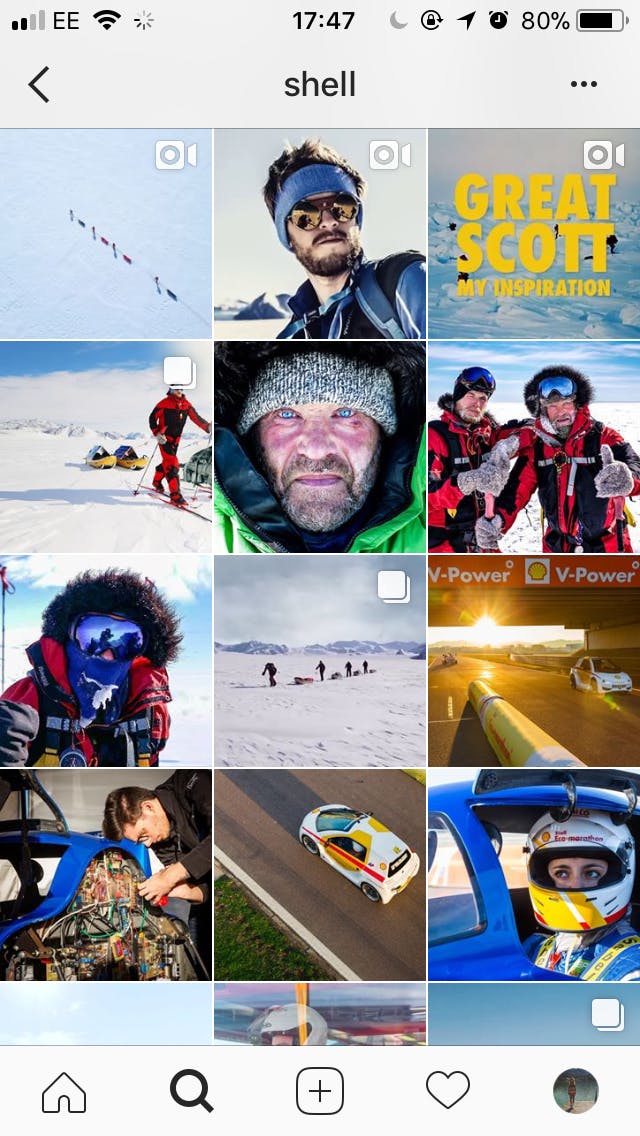 Shell Instagram feed