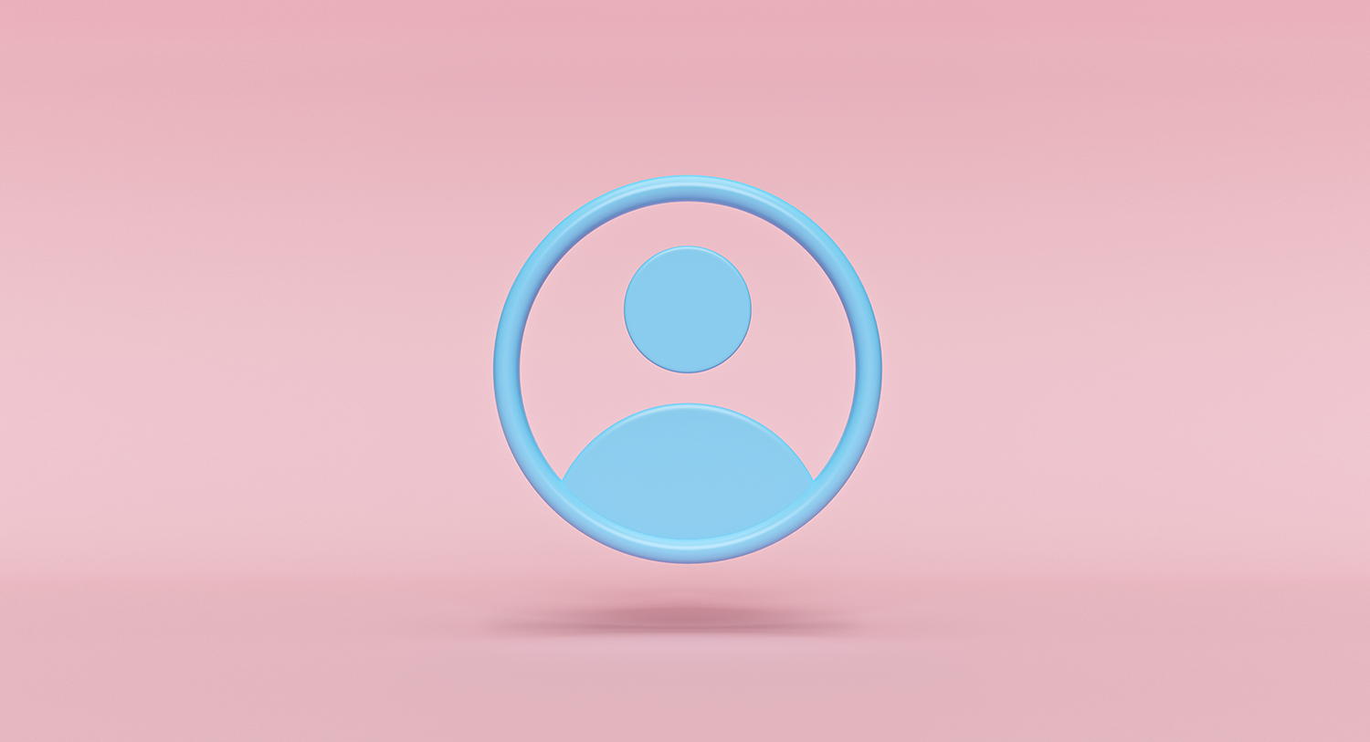 An illustration of a user profile icon that could represent an influencer on Facebook, Instagram, YouTube or LinkedIn that a brand may collaborate with for a social marketing campaign. 