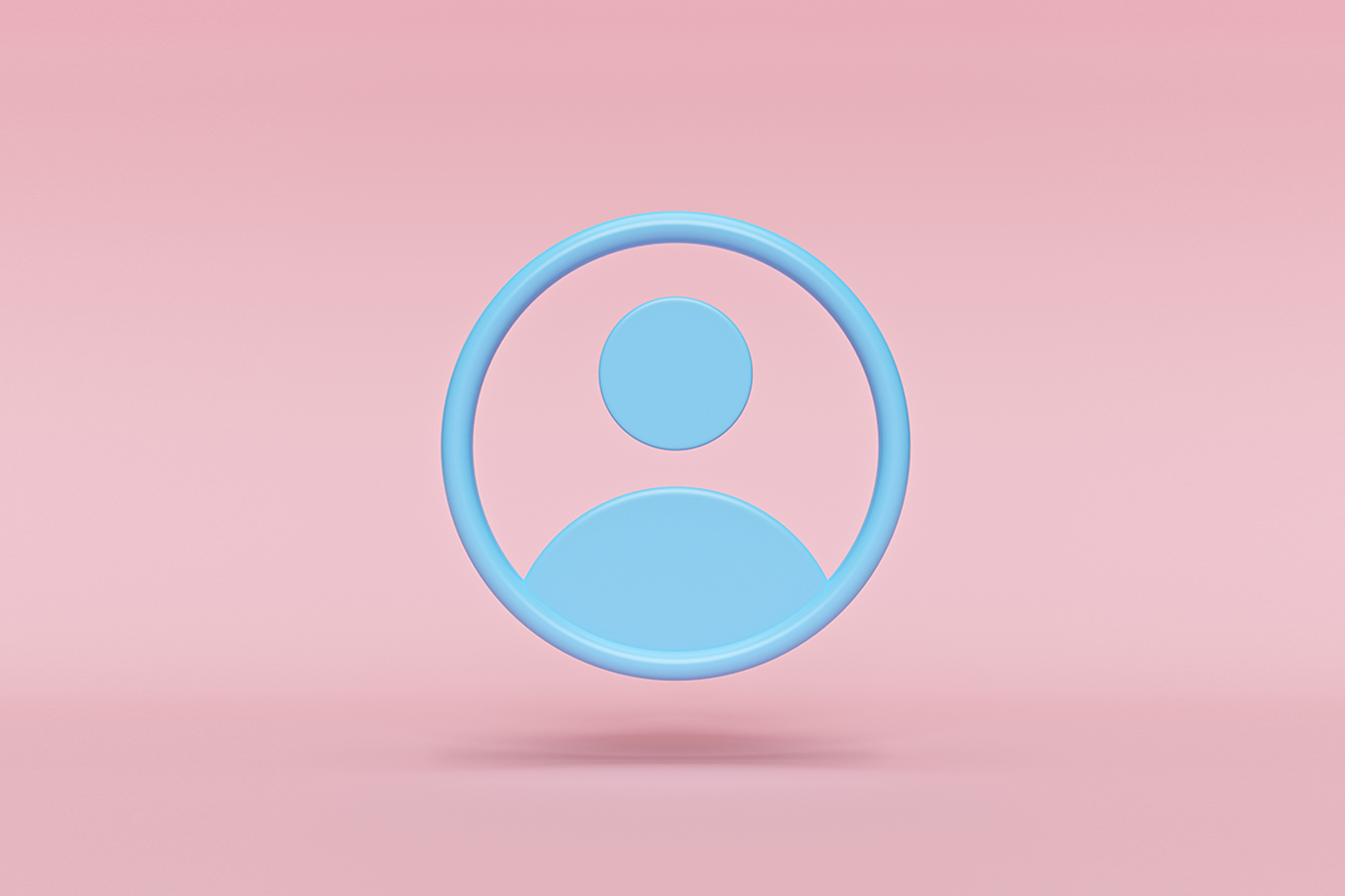 An illustration of a user profile icon that could represent an influencer on Facebook, Instagram, YouTube or LinkedIn that a brand may collaborate with for a social marketing campaign. 