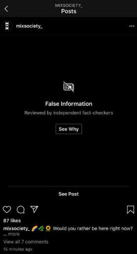 censure faux contenus instagram