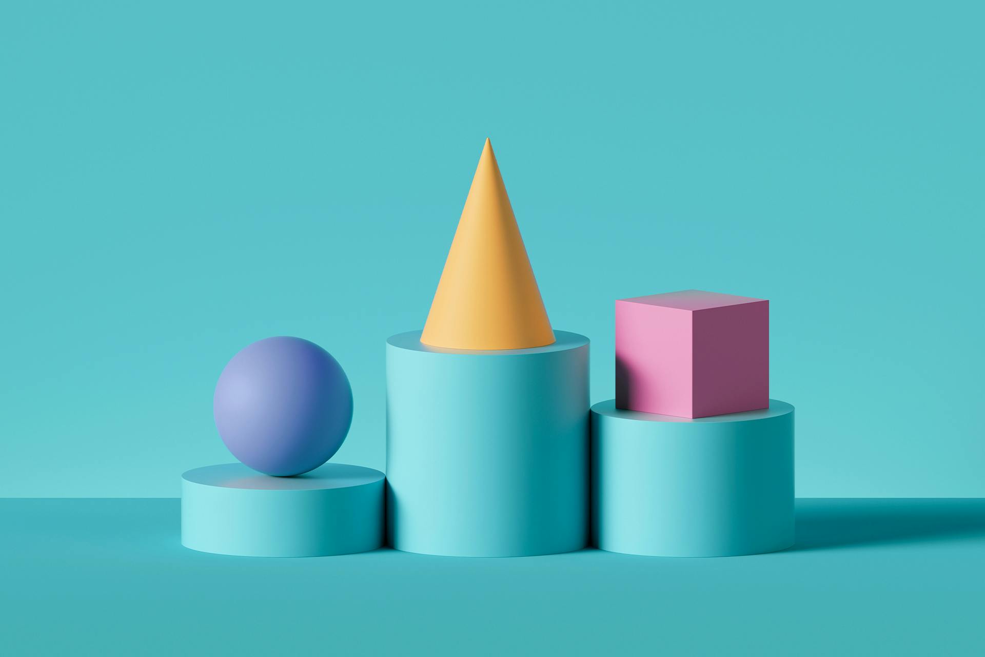 A podium with three different shapes set atop: a sphere, a cone and a square. The different shapes represent the different types of customers explained in this blog.