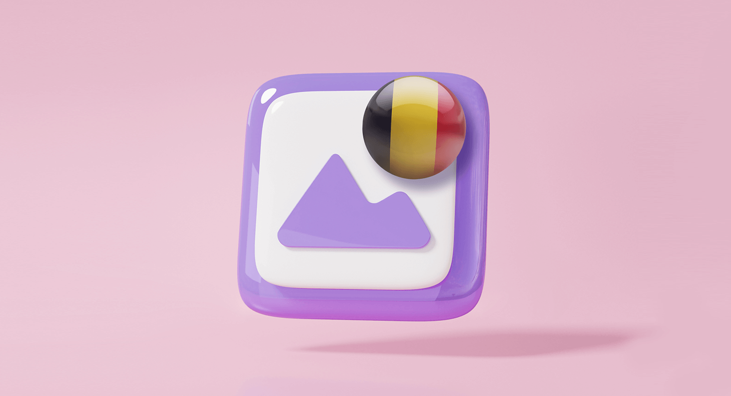 3D illustration of the Belgium flag on a media icon. This is the title image for our blog about media in Belgium.