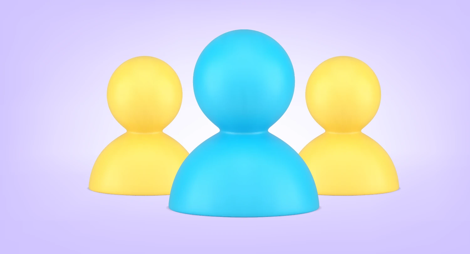 3D Illustration von Spielfiguren als Verbildlichung einer Zielgruppensegmentierung im Marketing