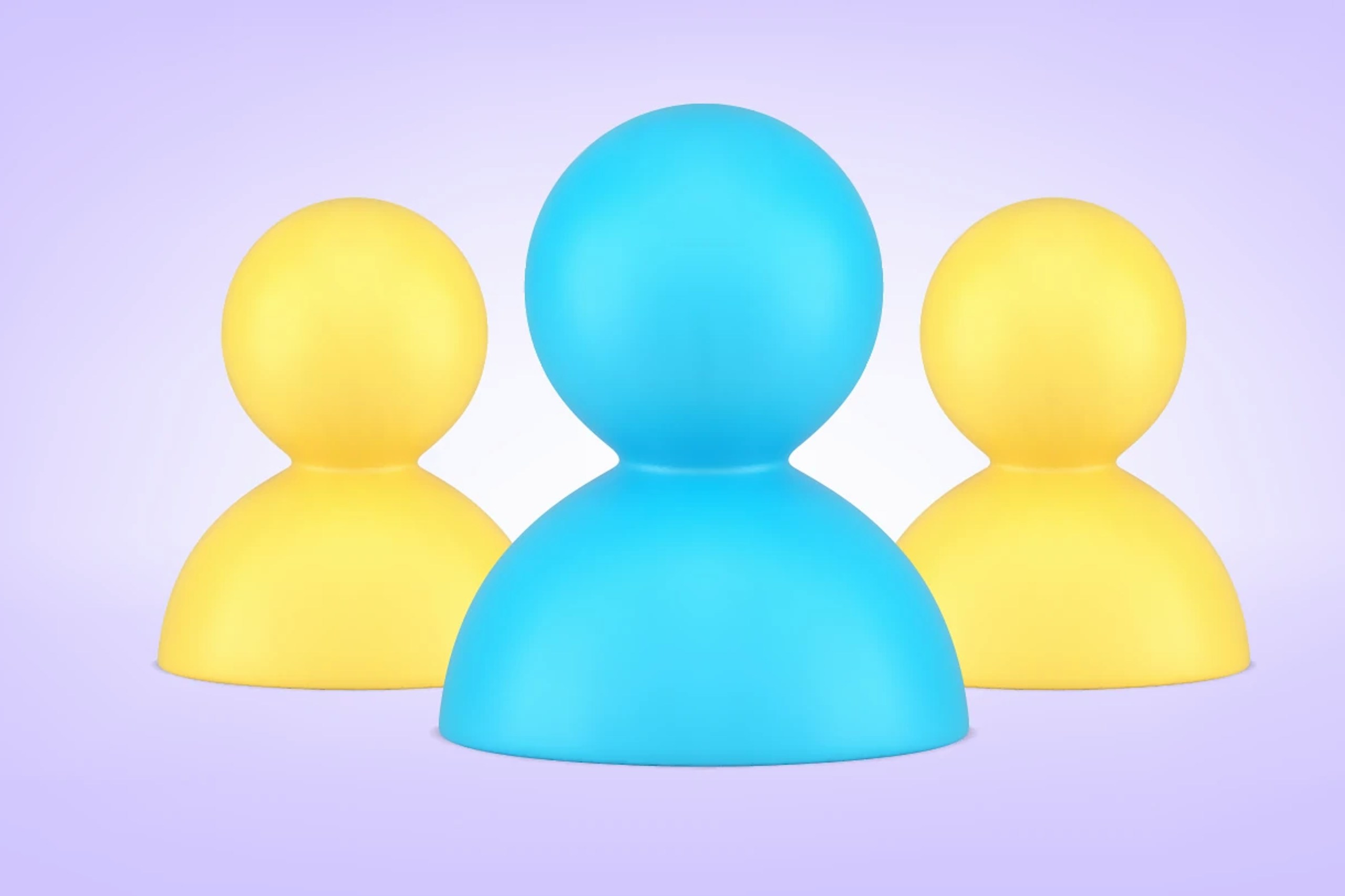 3D Illustration von Spielfiguren als Verbildlichung einer Zielgruppensegmentierung im Marketing