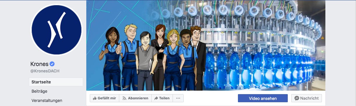 Screenshot Krones AG Facebook Page Screenshot