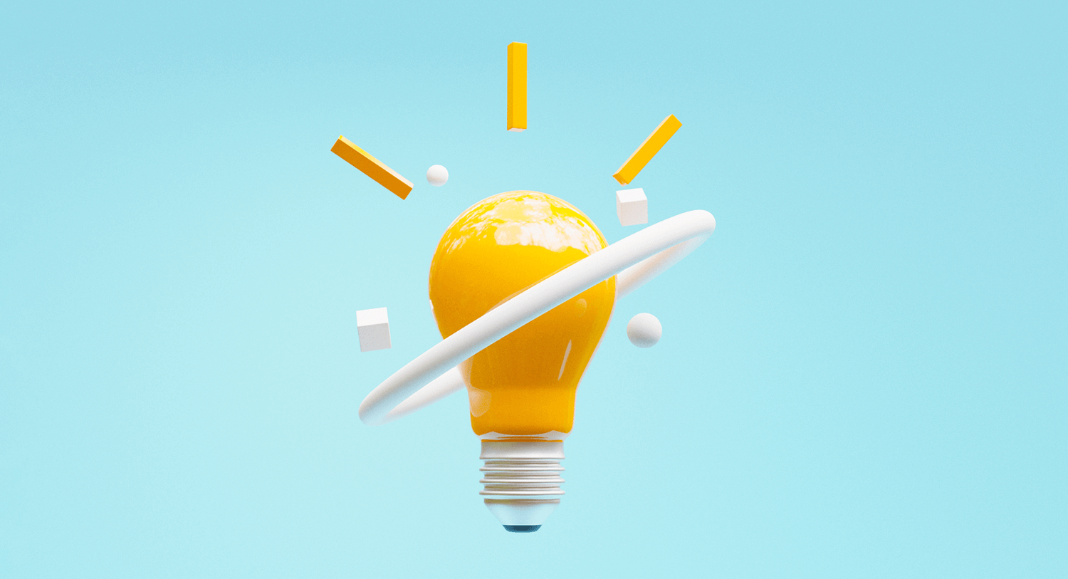 3D Illustration einer Glühbirne in unserem Sales Intelligence Guide