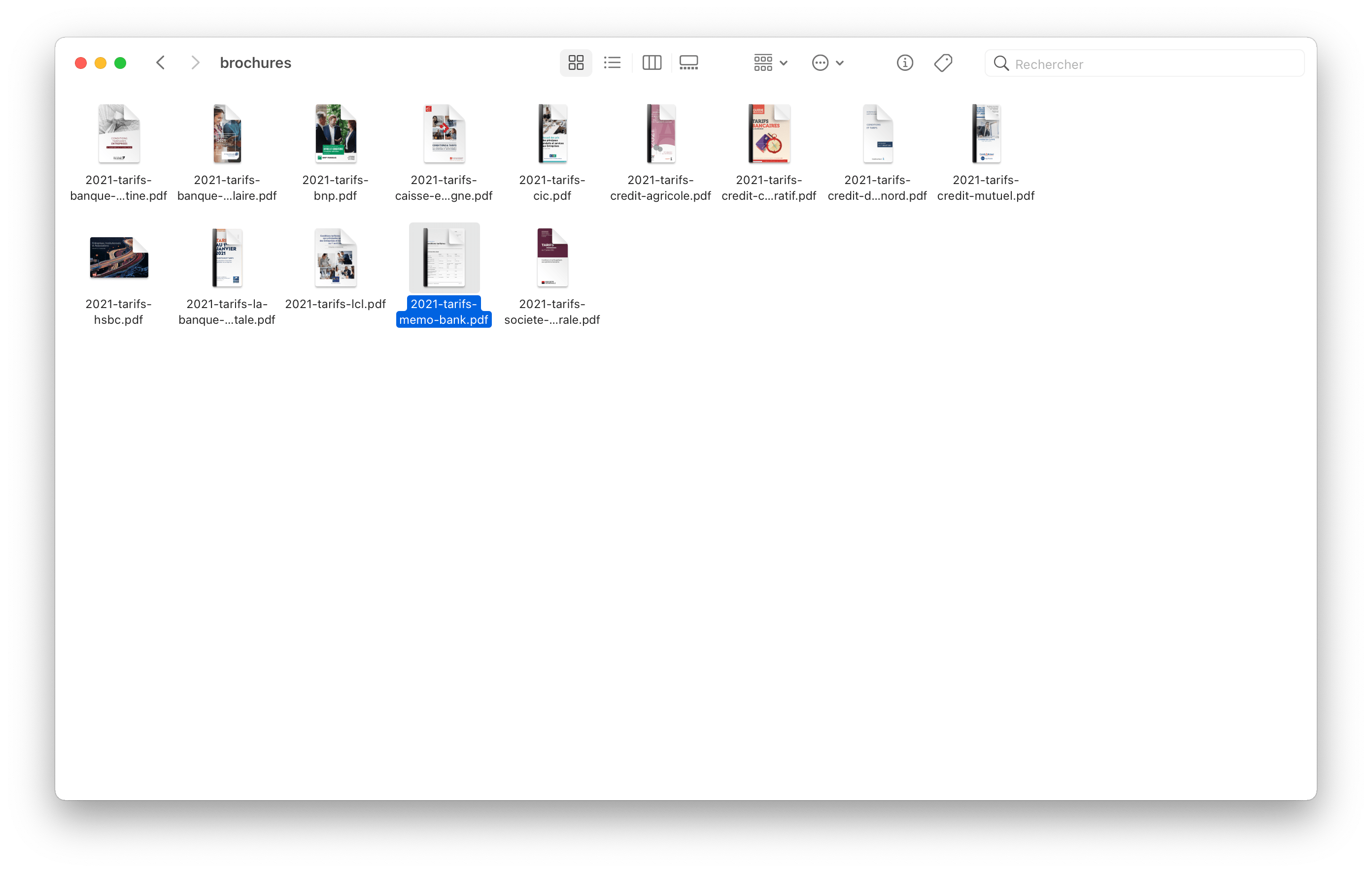 Par défaut, le Finder affiche vos documents sous la forme d’icônes.